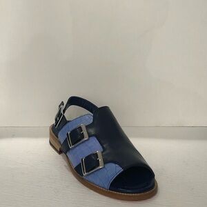 Fennix Italy sandal navy/sky leather/alligator
